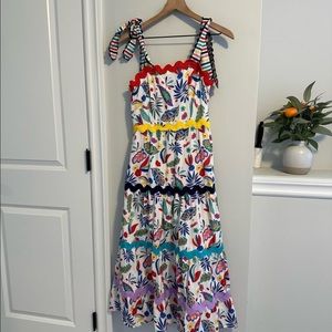 TwoTwinStyle Floral Colorful Maxi Dress Small